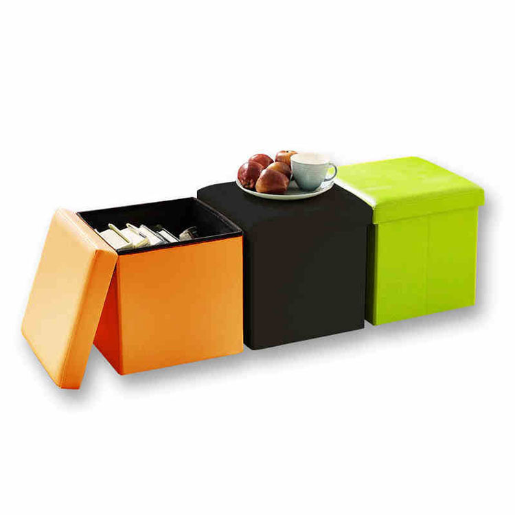 Buy IKayaa Modern Linen Fabric Folding Storage Ottoman Bench Large Cube Faux Leather Folding Storage Ottoman, Foot Rest Stool Footrest, Black - Buy IKayaa Modern Linen Fabric Folding Storage Ottoman Bench Large