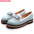 MORAZORA 2016 new high quality women flats sweet spring summer flat shoes female bowtie platform fashion