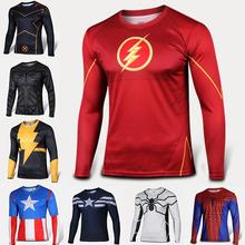 Long Sleeve factory sale Marvel t Shirt 2014 New Fashion The Avengers Heroes Shirt Men’s Clothing Sport Jersey spider man