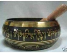 Exquisite chinese tibet copper mantra singing bowl free shipping