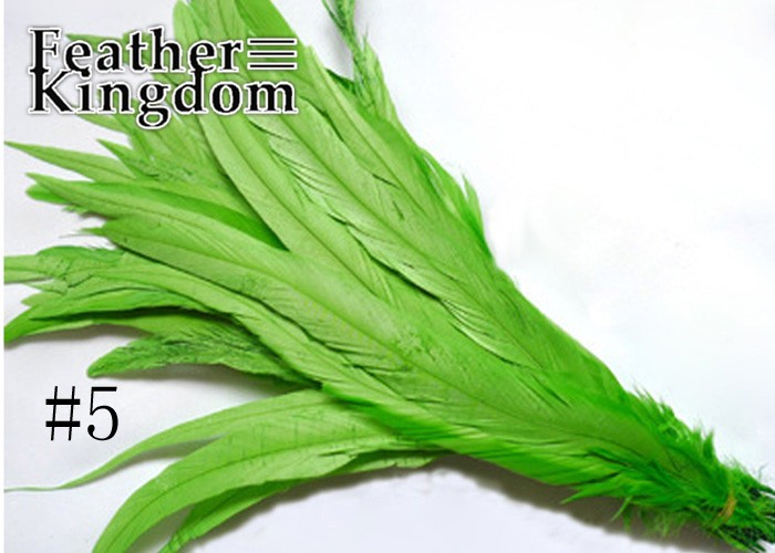 grass green rooster tail feather