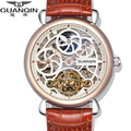 Original GUANQIN Top Brand Luxury Tourbillon Automatic Mechanical Watches Men Antique Big Dial Sapphire Mirror Men