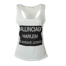 Women s tanks T shirts Sleeveless Sport Fitness Letter Print Loose Fitting Tops Tank Vest Cropped