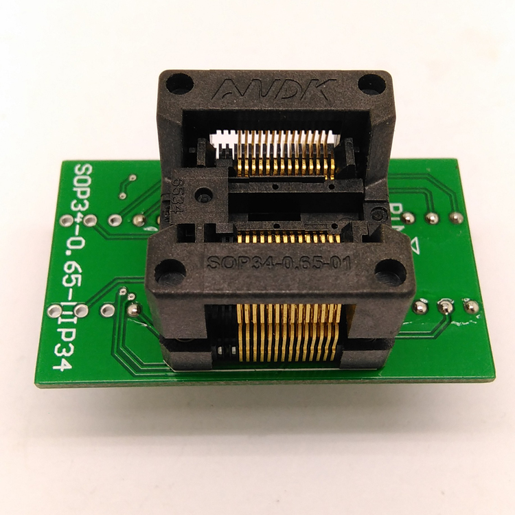 SSOP28(34)-0.65 SSOP28 TSSOP28 to DIP28 Programming Socket Pitch 0.65mm IC Body Width 5.3-5.7mm 208mil-224mil Flash Test Socket Adapter