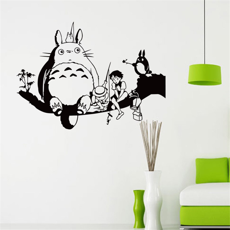 handmade graphic vinyl wall sticker of owls on tree for kids room