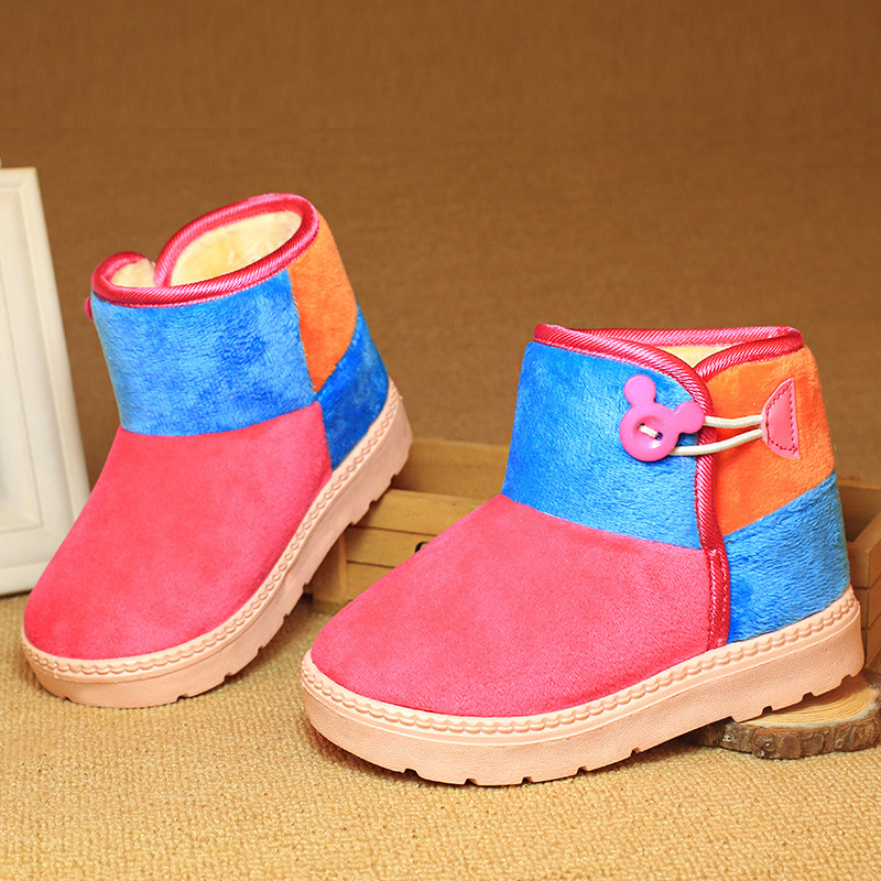 Children shoes 2015 candy colors new fashion color stitching children's boots for boys girls keep warm high quality hm242   