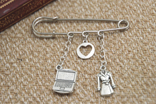 12pcs Sherlock inspired Johnlock themed charm kilt pin brooch (38mm)