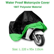Size L 220 x 95x 110cm Motorcycle Covering Waterproof Scooter Cover UV resistant Heavy Racing Bike Outdoor Cover Green D10