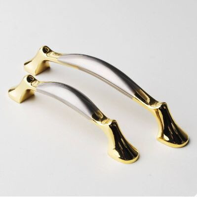 96MM  two color furniture decoration handle gold kichen cabinet drawer pull stain silver dresser cupboard handle pull knob 3.8