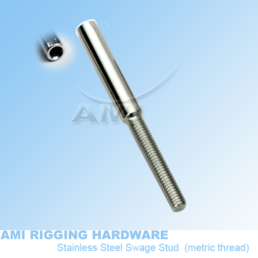 M6 R 5mm wire, T02 0506 01,Swage stud thread terminal, stainless steel