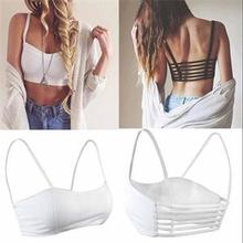 Newest Fashion Sexy Solid Color Tanks Girls Padded Hollow Out Backless Short Tanks Tops Women One