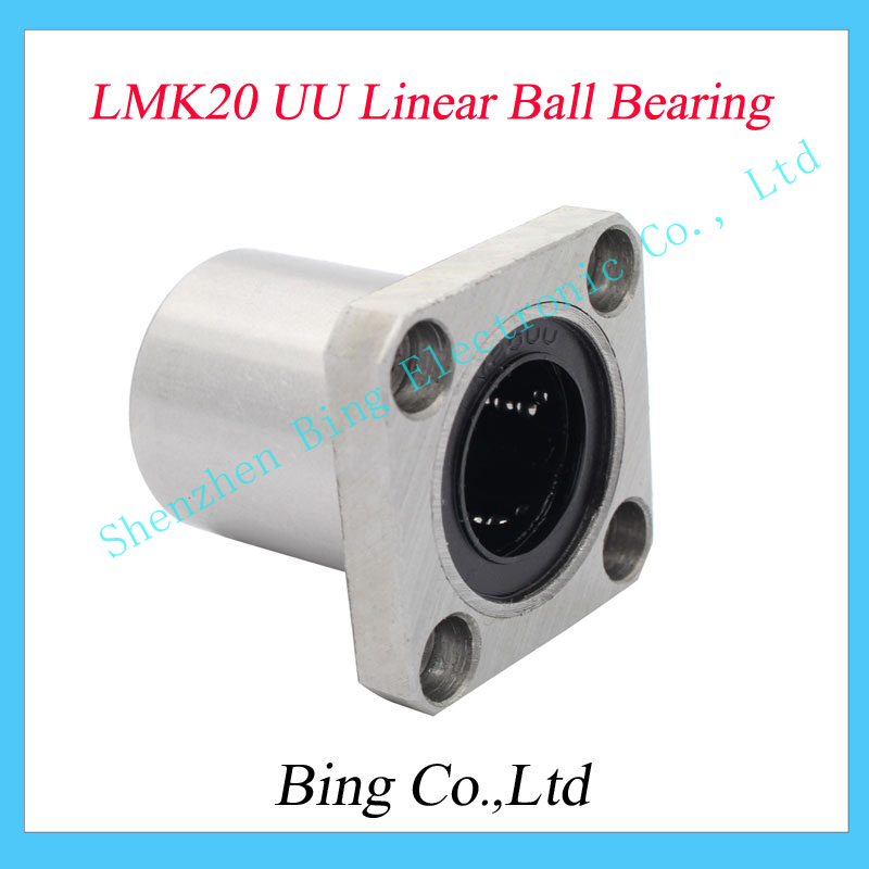 LMK20UU LMK20 20mm flange linear ball bearing bushing for 3d printer linear shaft guide rail rod