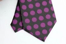 NT0164 Purple Black Dot Smooth Jacquard Woven Classic Elegant Silk Polyester Mans Business Wedding Luxury Tie
