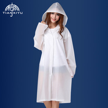 Outdoor Adult Men and Women Fashion Waterproof Raincoat Translucent Frosted Thick Eva Girl Hooded Rain Coat for Women Poncho