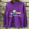 2016 new Pig family logo purple Long sleeved cotton kids sweatshirt baby boys girls clothes children