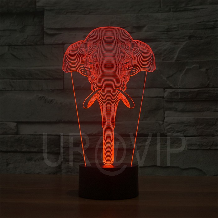 JC-2837 Amazing 3D Illusion led Table Lamp Night Light with animal elephant shape (1)