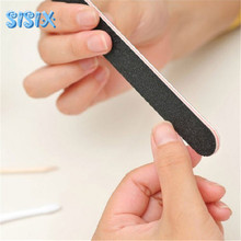Wholesale professional nail files 100 180 10 Pcs Lot Black Double Sided Nail Art Manicure Sanding