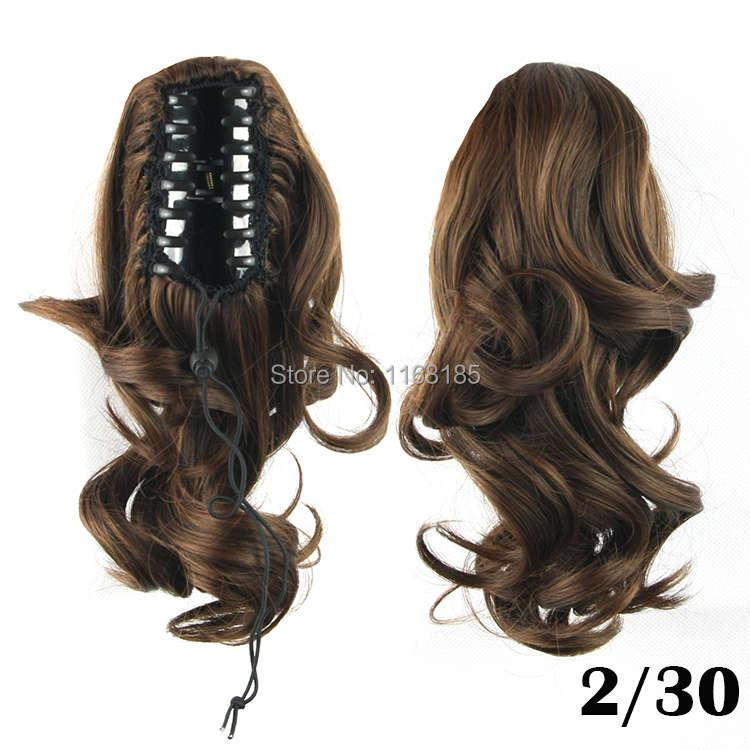 Wholesale 95g 14inch Short False Hair Claw Clip Ponytail Wavy Black