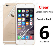2pcs=1PCS Front & 1PCS Back Protective Film Anti Scratch Clear LCD Screen Protector Guard For iphone 6 4.7″ + Cloth HOT