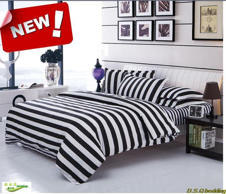 new! black white striped zebra king/queen/full size bedding set