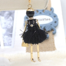 Fashion doll necklace for women 2015 Cute Assorted Colors Tassels Doll Necklace Women Jewelry Accessories Bijoux
