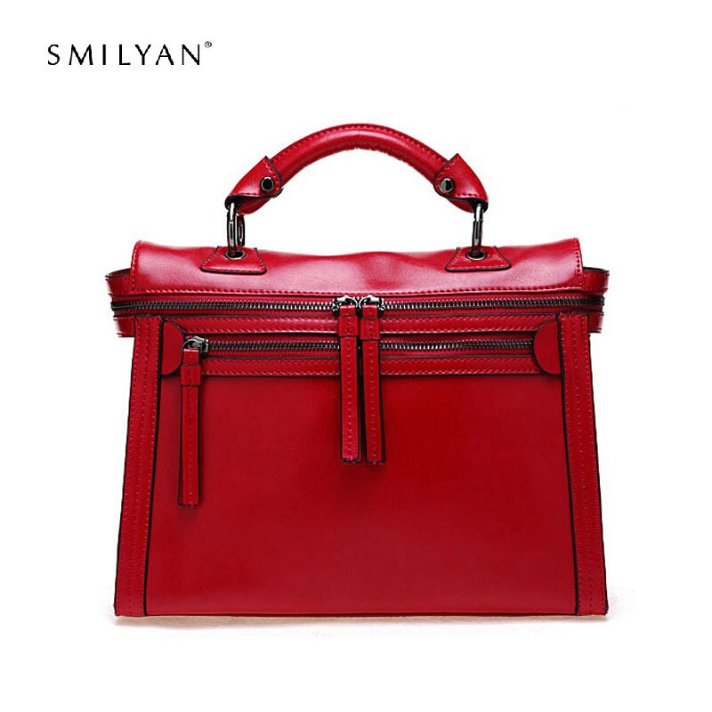 Smilyan Brand New Women Messenger Bags Fashion Shoulder Bag Vintage Crossbody Bag Genuine Leather Bags Women
