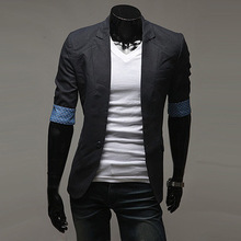 2015 Top Fashion Rushed Regular Polyester Cotton Single Breasted Broadcloth Full Jacket Blazer Men Blazer Masculino