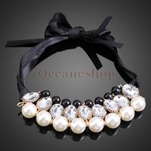 OCEA Korean Style Sweet White Pearls Jewlery Detachable Collar Chain Necklace