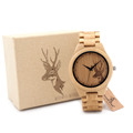 BOBO BIRD All Wood Bamboo Watches Top Brand Designer Men s Wooden Watches Deer Designer Quartz