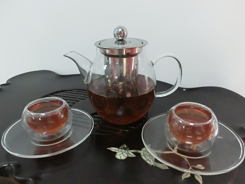 Glass Tea Pot 650ML Flower Coffee Tea Heat Resistant Glass Tea Pot Borosilicate Glass Teapot Kung