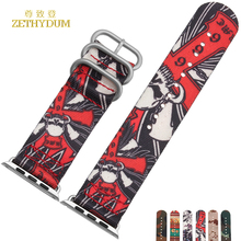 Smart bracelet nylon watch band for apple watch 38mm 42mm watchband waterproof perlon wristwatch strap belt camouflage pattern