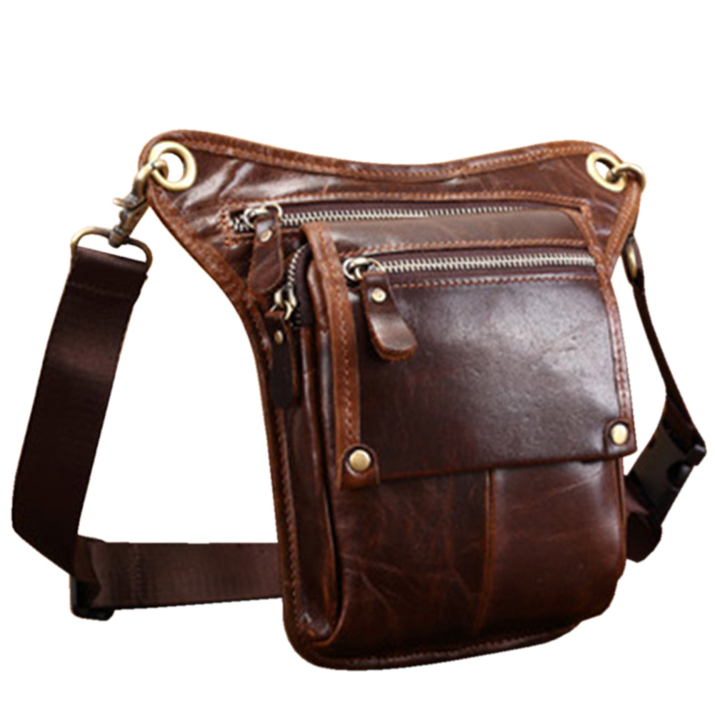 Free Shipping Males Waist Bags Genuine Leather For Men Fashion Design Belt Bags Outdoor Casual ...