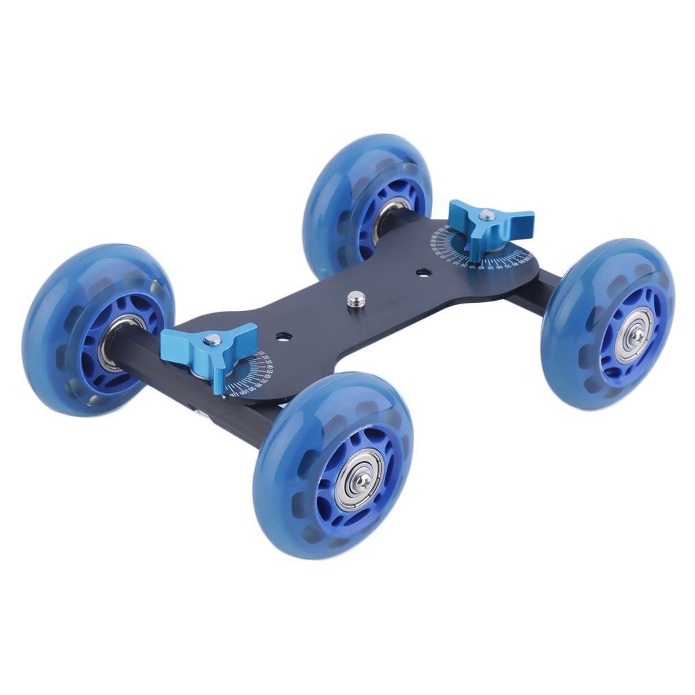 Mini Desktop Mute Pulley Drift Car Flexible 4-wheel Rail Rolling Track Slider Skater Table Dolly Car For DSLR Camera Camcorder