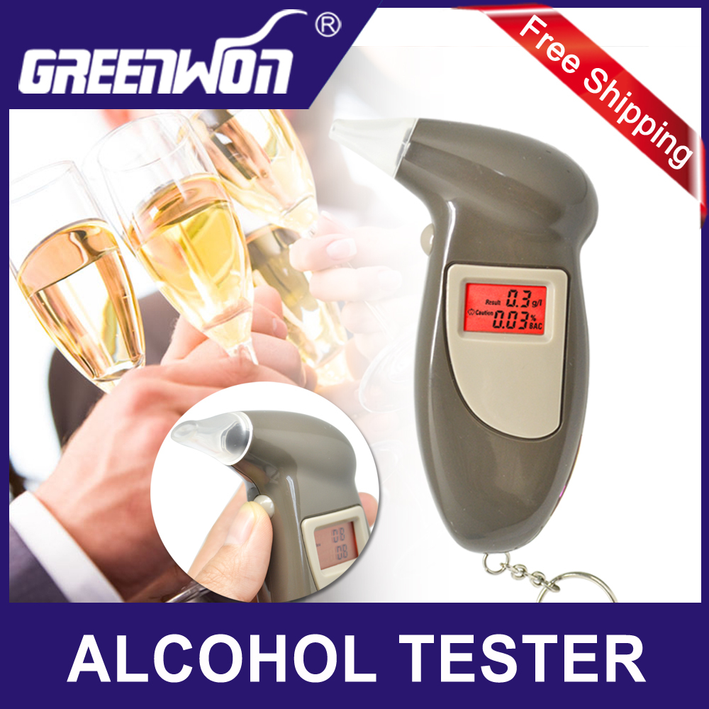 Digital LCD Alcohol Breath Analyzer Breathalyzer Tester Keychain Audible Alert