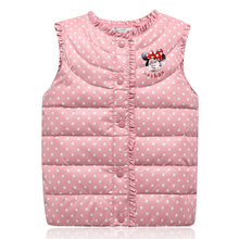 spring & autumn warm vest kids minnie vests for girls waistcoat children clothes winter vests O-Neck ruffles jacket kid clothing