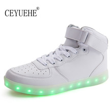 New Air Casual Lovers Shining Shoes Men Women LED Luminous USB Light Up Shoes For Adults Chaussure Lumineuse Big Size 36-46