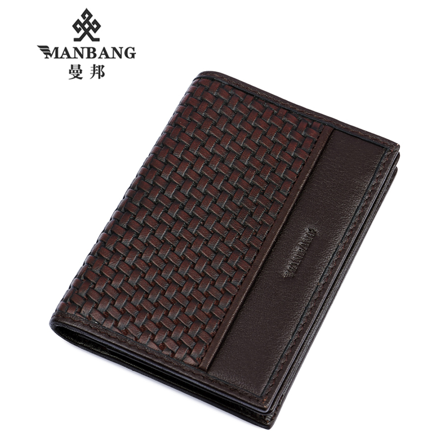 Men really mambang packet pickup card bag clip woven pattern a first layer of leather men card package zbAGNa
