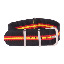Nueva MultiColor moda negro militar del ejército rojo pulsera de reloj de la otan Nylon correa tejida de fibra de 22 mm hebilla