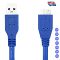 SuperSpeed USB 3 0 Type A to Micro B Cable in Blue 0 3m 0 6m