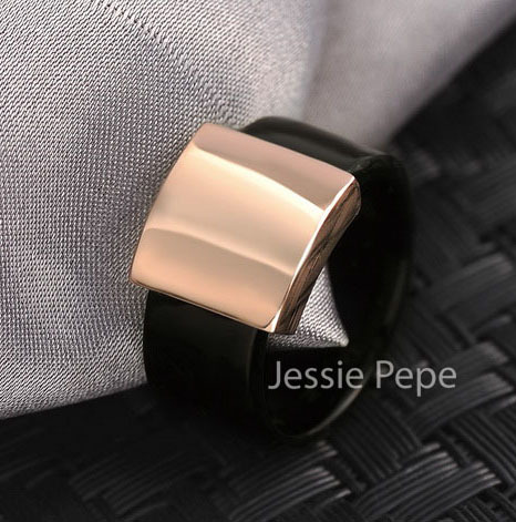 essie Pepe Italina R A Wide Ring Anel 18K Rose Gold Plated Top Quality Party Jewelry