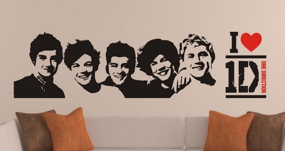 Wholesale One Direction Sticker 1d Poster Bedroom Living Room Decoration Pictures Removable Wall Art Unique Wall Decals Wall Mural Decals From Bdhome