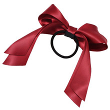 Lackingone Summer style hair accessories 1X Women Tiara Satin Ribbon Bow Hair Band Rope Scrunchie Ponytail