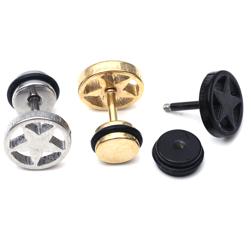 2pcs Stainless Steel Earring Studs Mens Boy Earrings Round 2pcs Stainless Steel Earring Studs Mens Boy Earrings Round Stars Logo Stud Nice Plus Size Clothing For Everybody