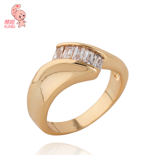 18K Gold Plated Italian Design white zircon Jewelry ring for fashion women wholesale !(KUNIU ...