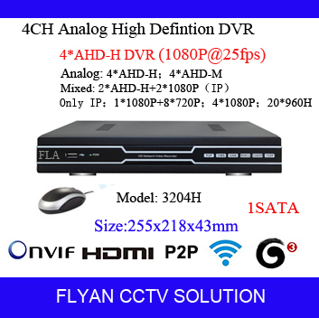 New Technology 4CH AHD DVR 1080P 25fps AHDH H.264 CCTV Video Recorder Camera Onvif Network 4 Channel IP NVR/1080P Multilanguage