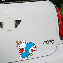 Car-styling Doraemon And Hello Kitty Funny Car Sticker Cartoon Decal For Mercedes Smart Fortwo Renault Kia VW Skoda Polo Golf 7