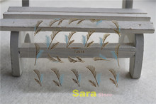 1 Sheet Fashion Gold Silver 3D Feather Nail Art Stickers Decals Nail Art Tip DIY Decoration