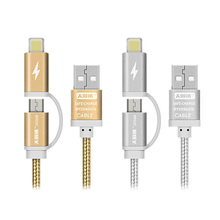 2 in 1 Micro USB for Android Phone or for iPhone USB for iPhone 5 5S 6 6 Plus 6S Plus Alloy Data Cable and charge Nylon line
