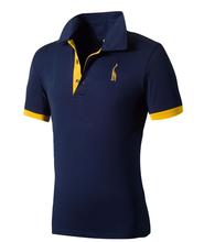 2015 new mens t shirts Male embroidery Giraffe short sleeve tops tees slim fit t shirt