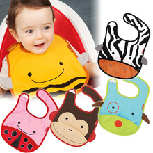 Colorful Baby Bibs Kids Saliva Towel Waterproof Lunch Bibs Infants Cartoon Pattern Bibs skip zoo Dropshipping